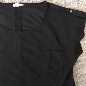 Sheer blouse with buttons down back